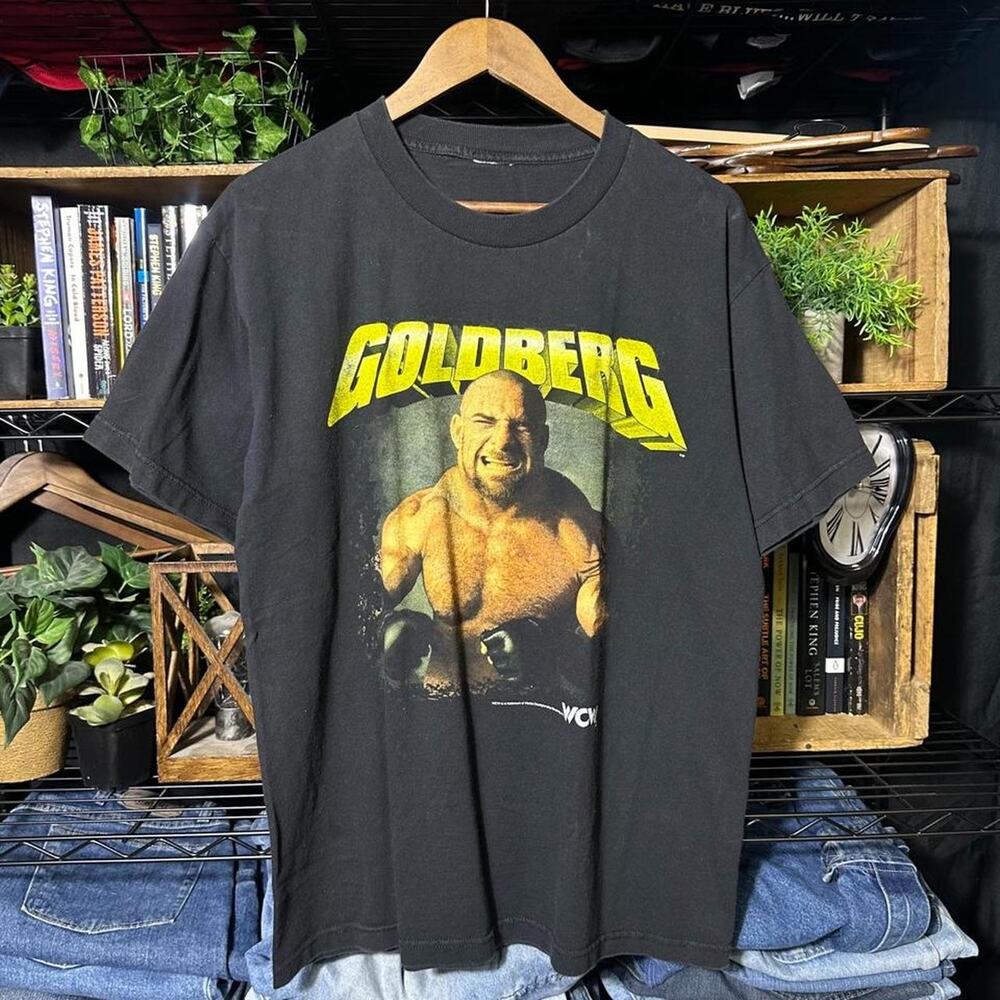 Vintage Goldberg WCW Wrestling Tee Mens Large Black WWE Shirt